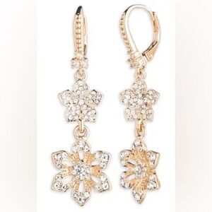 Marchesa Crystal & Imitation Pearl Double Drop Earrings